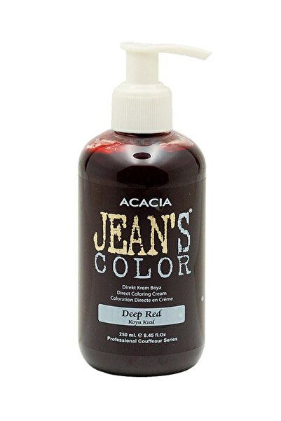 jeans color Amonyaksız Renkli Saç Boyası Koyu Kızıl 250ml. Kokusuz Su Bazlı Deep Red Hair Dye