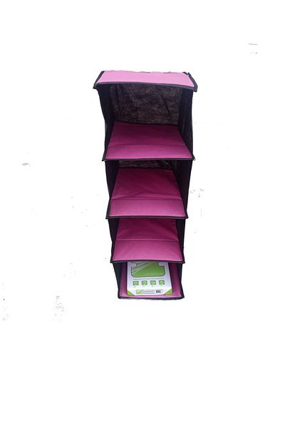 Burak Pink 4 Compartment Cloth Closet Organizer - Closet Organizer