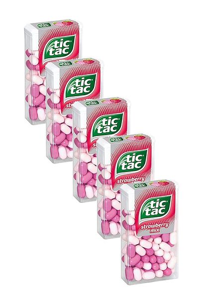 Tic Tac Ferrero 18 Gr X 5 Advantage - Strawberry Candy Strawberry Confectionery Package