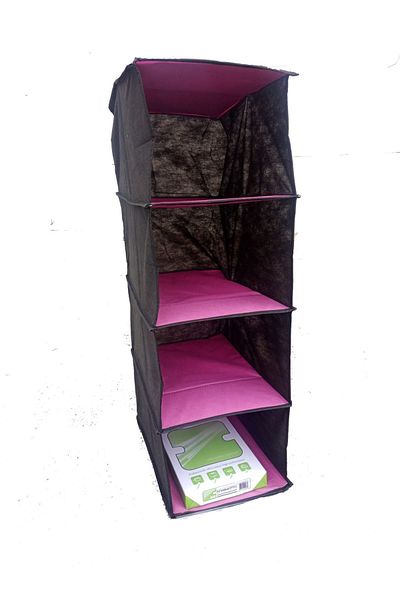 Burak Pink 4 Compartment Cloth Closet Organizer - Closet Organizer