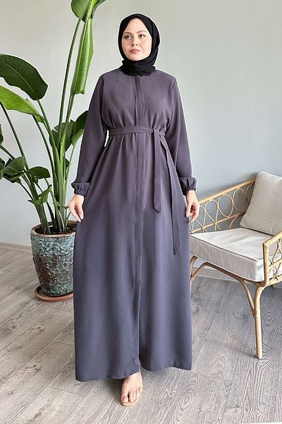 InStyle Anthracite Colored Honeycomb Fabric Belted Ferace