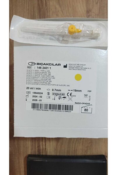 Bıçakçılar Bıçaklar Branul.i.v,i Intraket Sarı 24g 80 Li Paket