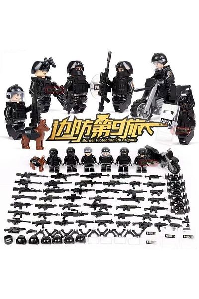 marimari 6-Piece Swat Police Set with Motor and All Accessories in the Dog Image Included