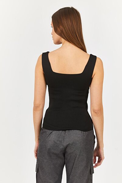 armonika Women's Black Thick Strap Camisole Blouse Arm-23y069001