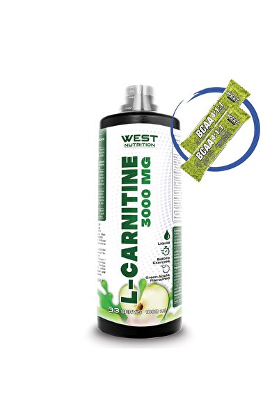 West Nutrition L-karnitin ( L-carnitine ) 3000 mg 1000 ml 33 Servis Yeşil Elm...