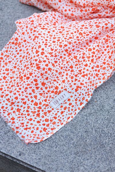 shalby Hijab Floral Wrap Şal Portocaliu