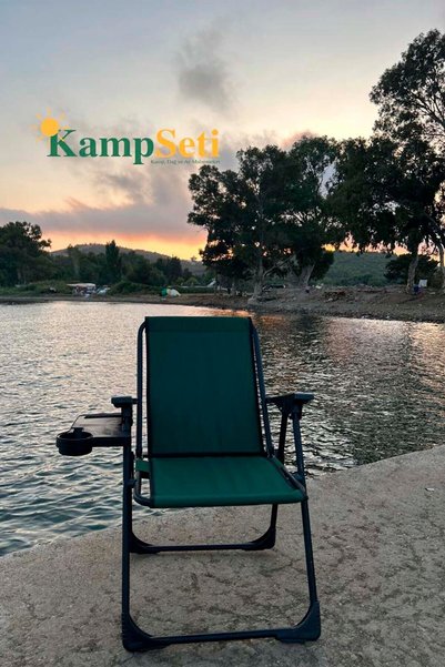 KS KampSeti 3 Adet Katlanır Kamp Sandalyesi-yeşil Taşınabilir Piknik Bahçe Sandalyesi
