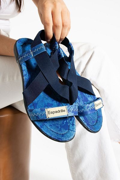 star shoes Elastic Denim Women's Sandals