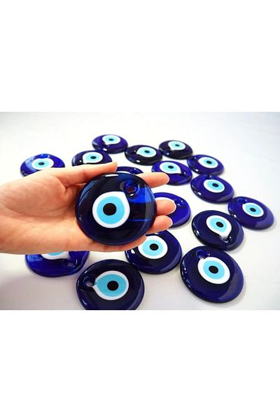 KARDEŞLER BONCUK HEDİYELİK EŞYA Glass Evil Eye Bead 9 Cm Home Garden Balcony Wall Decoration Ornament 1 Piece