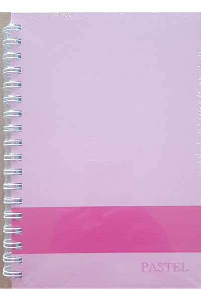 elma Caiet cu spirală cu copertă rigidă de 17x24 de culoare pastel - 120 de coli cu rigle