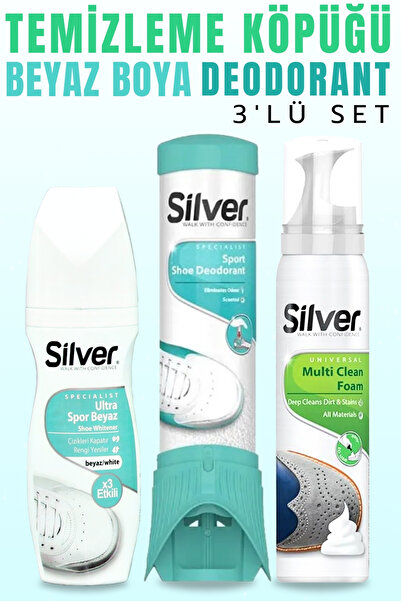 Silver Ayakkabı Bakım Seti - Kumaş Deri Spor Ayakkabı Boyası + Ayakkabı Deodorantı & Temizlem
