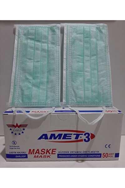Amet Maske Meltblown Filtreli 3 Katlı 50 Li Beyaz....