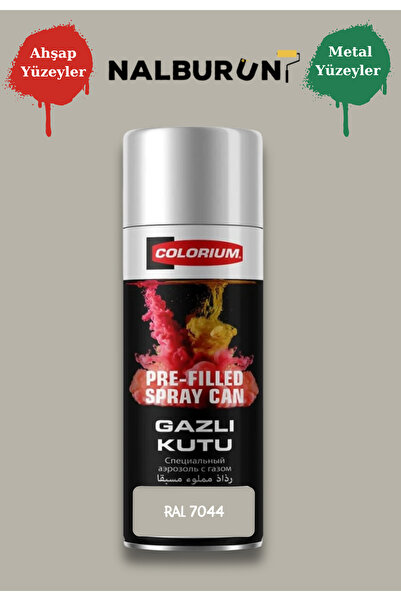 Colorium K7 Ral Renkleri 400 Ml Özel Doldurulmuş Selülozik Mat Sprey Boya Ral 7044 Ipek Gri