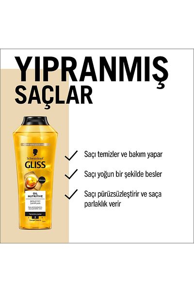 Gliss Schwarzkopf Gliss Oil - Nutritive Nourishing and Shine 400 ml Shampoo