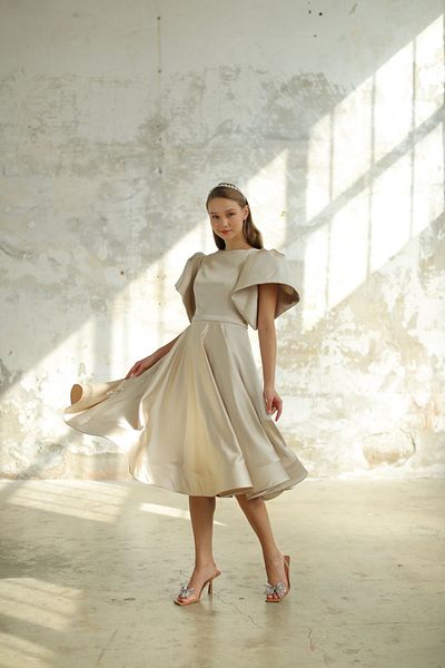 minel aşk Midi Length Satin Dress