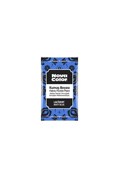 Nova Color Fabric Textile Toz Teksil Kumaş Boyası Lacivert Renk Kıyafet Elbise Çanta Ayakkabı Pantolon 12gr