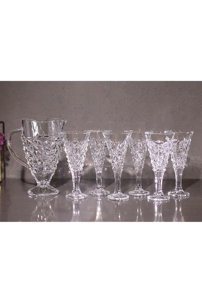 sudeka 7 Parça Cam Su, Meşrubat Seti 1,5lt-270cc