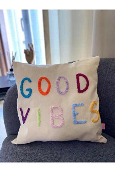 La Vivi Калъф за възглавница Good Vibes Motto 42 x 42 cm