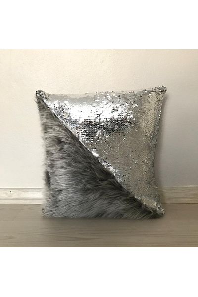 YILMAZHOME Sequin Plush Triangle Throw Pillow Cover