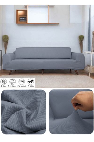 riselerhome Riseler Honeycomb Fabric Lycra Flexible Washable Elastic Seat Cover 3 Seater Seat Cover