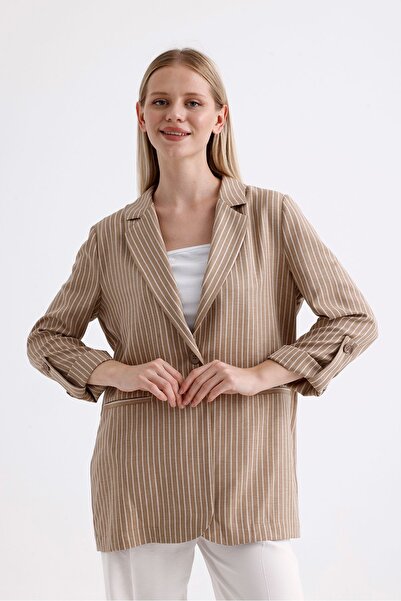 DOLCEBELLA Kadın Camel Blazer Ceket