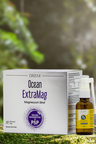 Ocean Extramag 250mg Magnezyum P5P 30 Saşe D3 Sprey 30ml