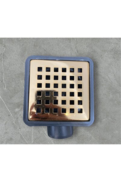 İSAOĞLU YAPI Gold Banyo Gider Süzgeci 10*10 Pirinc Banyo Gideri Gold Renk Kok...