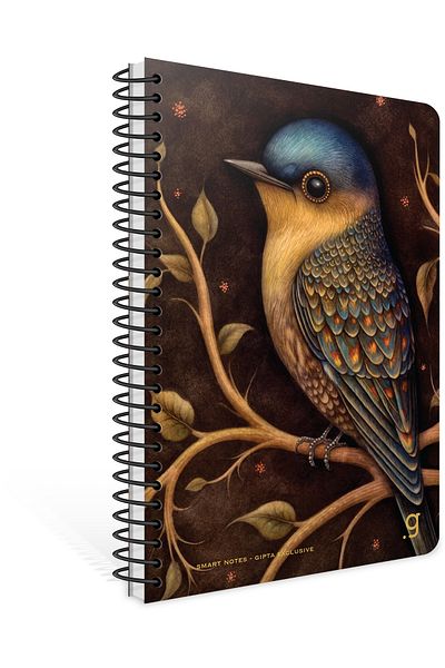 Gıpta Leaf Lined Smart Spiral Hard Cover Notebook - 17x24, 80