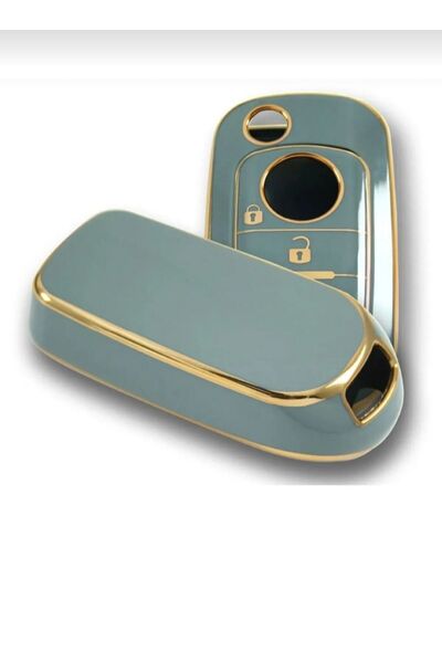 GMA KEYS Carcasa Nano Key cu 3 butoane Fiat Egea - Aur Gri, prima calitate