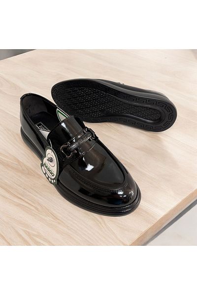 RASGO Men's Wedding and Engagement Shoes - Black Patent Leather Poly Sole