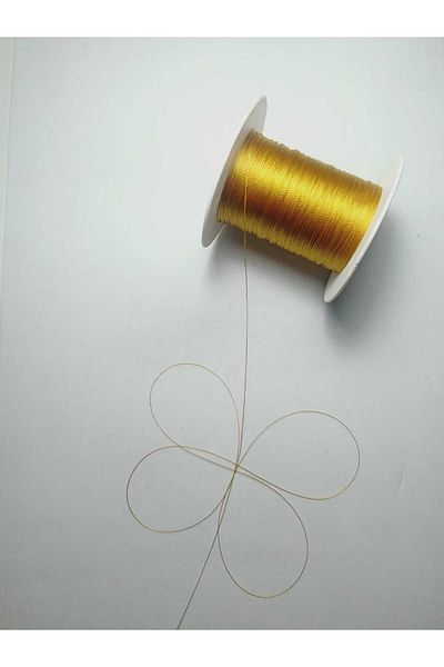 Eskişehir hobi sanat 0,2 mm - 100 μέτρα Σκούρο χρυσό κίτρινο κορδόνι χάντρες προσευχής