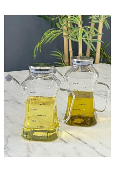 Doğudeko Lüx Borosilikat Cam 1000 ML 2 Li Yağlık Seti