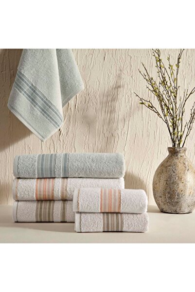 Taç Border Cotton Single Bath Towel Stone
