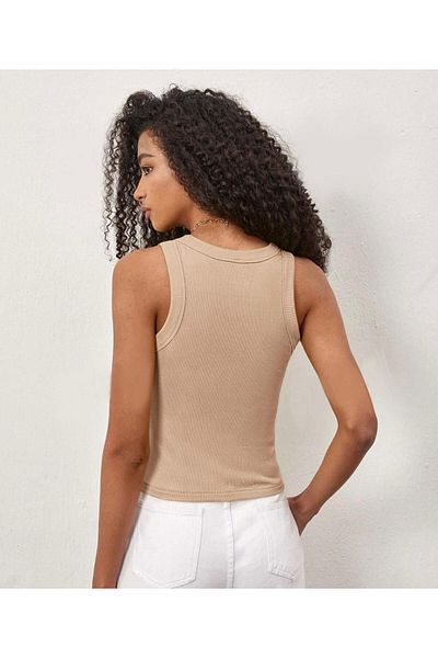 Actiwear Γυναικείο Αθλητικό T-Shirt με ραβδώσεις - Γιακάς Hlater, Πλεκτό Υλικό