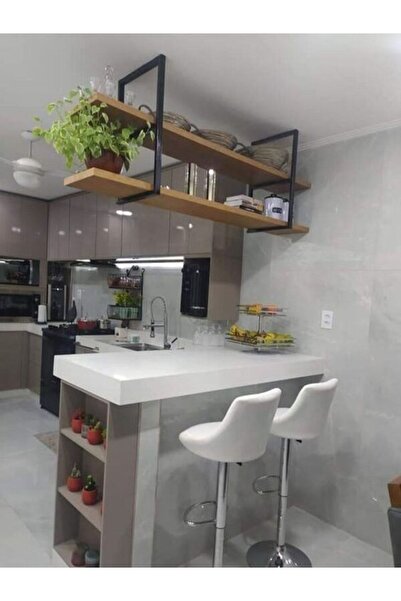 UMUTPARK Metal Ahşap Çok Amaçlı Duvar Raf.