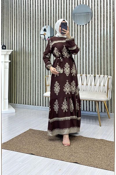 Moda Krash Summer Viscose Dress - Belt Detailed