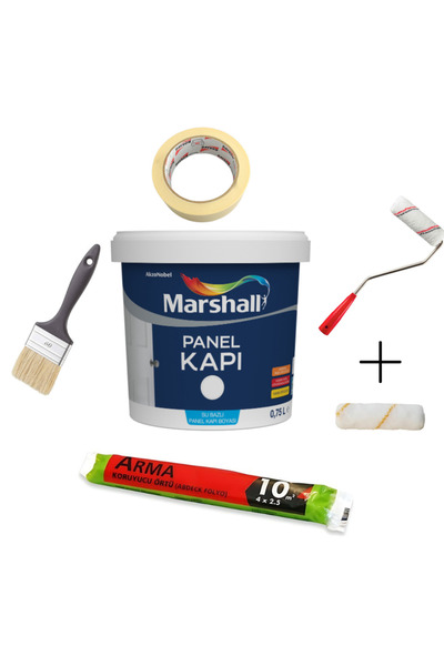 Marshall SU BAZLI PANEL KAPI BOYASI 1L VE BOYAMA SETİ