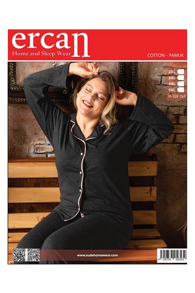 LavinTheMavi Battal Women's Pajama Set - Front Buttoned