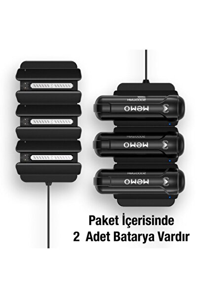 Memo Dl10 Telefon Soğutucu Fan Batarya Şarj Paneli + 2 Yedek Powerbank Siyah