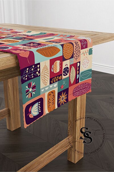 Saso Runner imprimat digital cu model Mandala mozaic