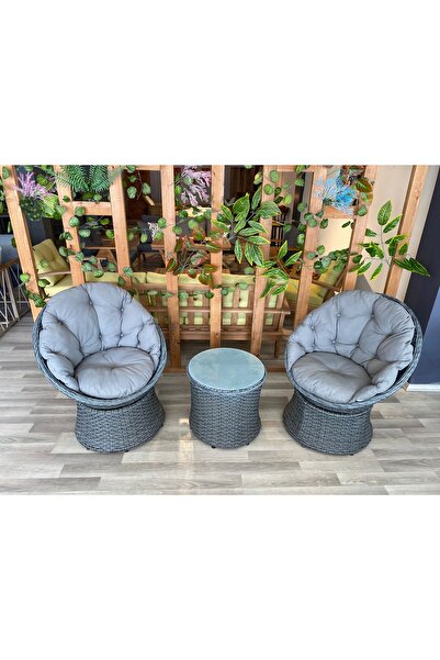 ALKANAT MOBİLYA DÖNER RATTAN ÇAY SETİ