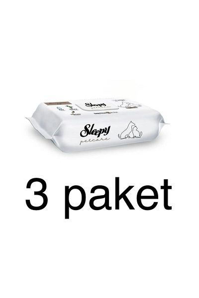 Sleepy Petcare Pet Wet Towel 60 Sheets 3 Pack Cat Dog Paw Cute Friends