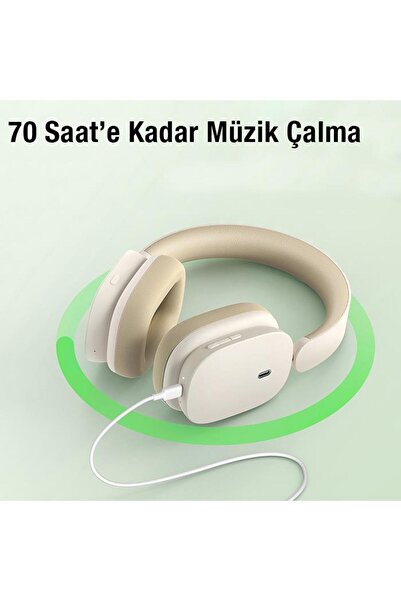 Baseus Profesyonel Bluetooth Vers.5.2 800mah Uzun Şarjlı Gürültü Önleyici Kafaüstü Bluetooth Kulaklı