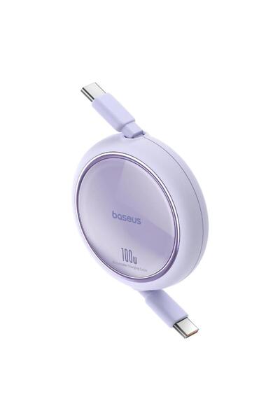 Baseus Super Şarj Makaralı 1mt 100w Type-c Şarj Kablo Laptop Macbook Şarj Iphone 15 15 Pro Max Şarj