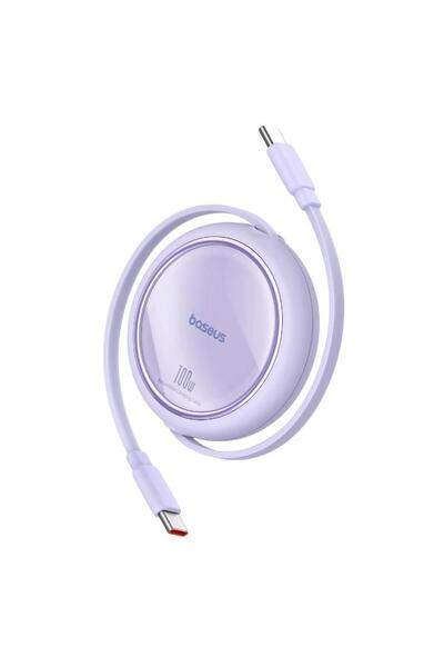 Baseus Super Şarj Makaralı 1mt 100w Type-c Şarj Kablo Laptop Macbook Şarj Iphone 15 15 Pro Max Şarj