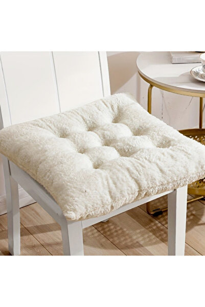 Rual Ev Dekoratif Teddy Bukle Kumaş Sandalye Minderi Yer Oturma Minderi 45x45 (1 Adet)