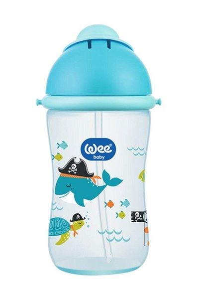 Wee Baby Non-Spill Drinker Practice Blue Cup with Straw 380 ml