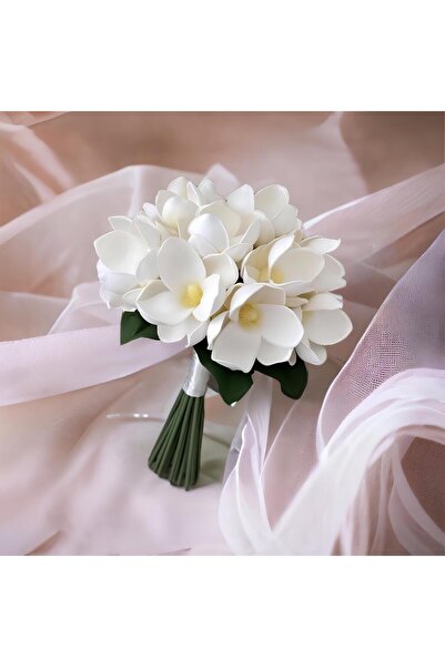 Bioren Yeni Sezon Manolya Gelin Buketi-gelin Çiçeği-damat Yaka Çiçeği 2 Li Set