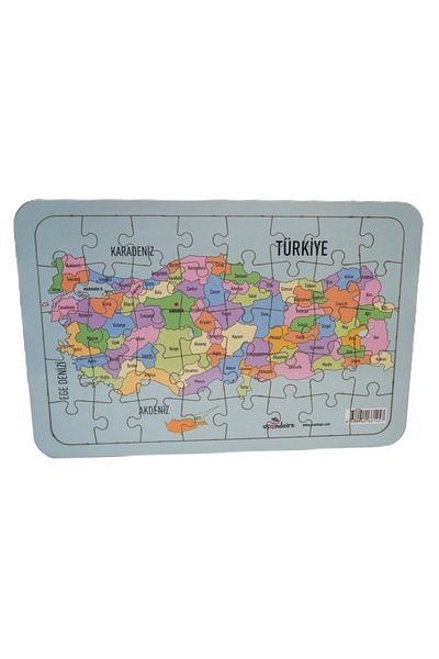 Uçandaire 40 Pieces Wooden Turkey Map Puzzle Birthday Jigsaw