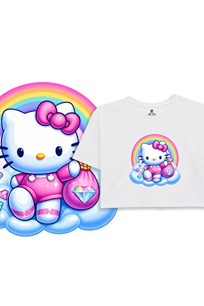 EZ Design Hello Kitty Pattern Crop T-Shirt